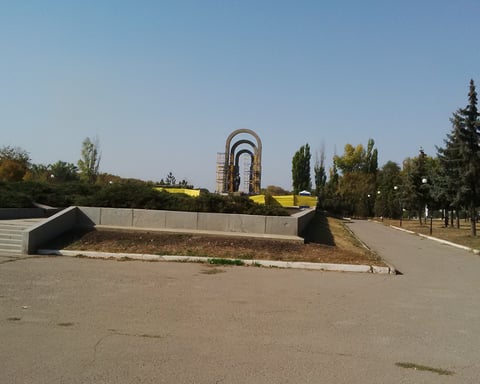 A war memorial on the southern edge of Pokrovsk, the Donetsk region town at the center of Russia's offensive