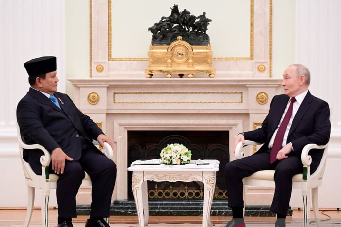 Indonesian President Prabowo Subianto meets Russian President Vladimir Putin at the Grand Kremlin Palace in Moscow, April 13, 2026
