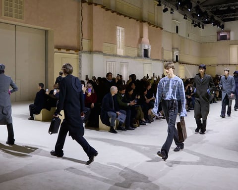 Prada men's A/W 2026 runway look from Milan, setting the tone for the SS27 season