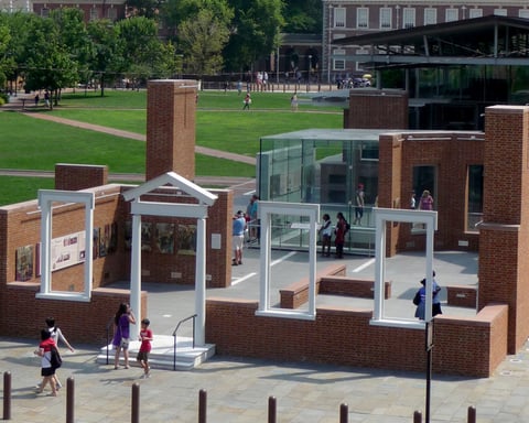 The President's House site at Independence National Historical Park in Philadelphia