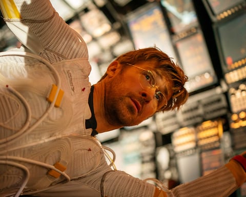 A scene from Project Hail Mary featuring Ryan Gosling, directed by Phil Lord and Christopher Miller for Amazon MGM Studios
