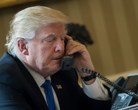 Vladimir Putin and Donald Trump at G20 Hamburg summit 2017, file image for their June 14 2026 birthday phone call