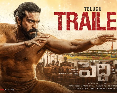 Ram Charan in the official trailer of Peddi directed by Buchi Babu Sana