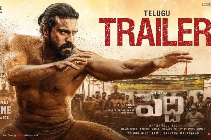 Ram Charan in the official trailer of Peddi directed by Buchi Babu Sana