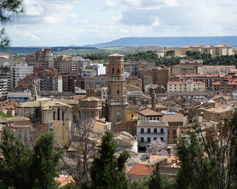 Panoramic view of Tudela, Navarre, Spain, home of CD Tudelano football club