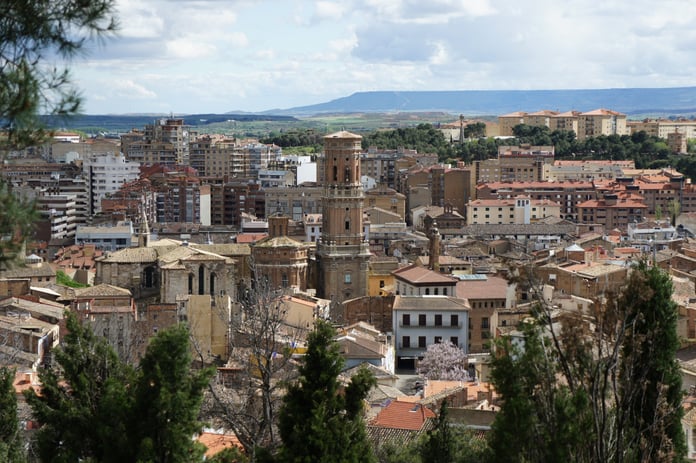Panoramic view of Tudela, Navarre, Spain, home of CD Tudelano football club
