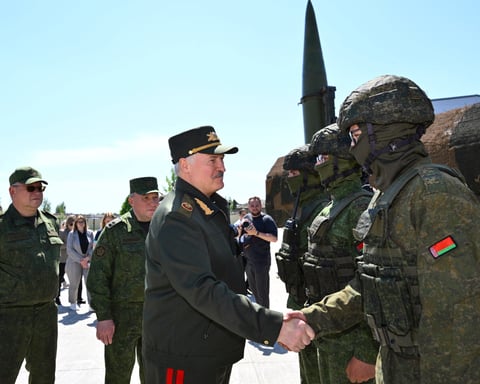 Russian Iskander-M missile launcher during nuclear forces exercises in Belarus May 2026