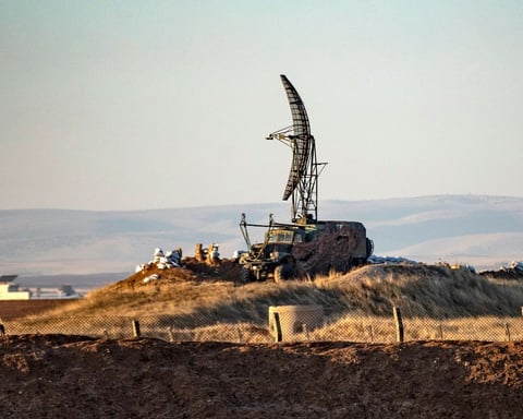 Russian military aircraft and equipment at the Khmeimim air base in Latakia, Syria