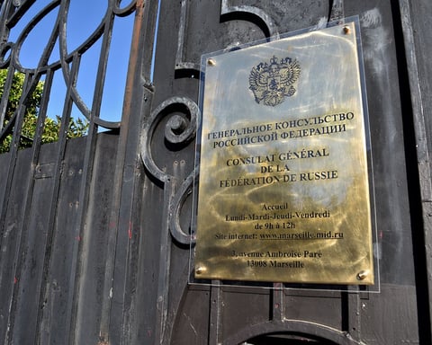 Entrance to the Russian Consulate General in Marseille France