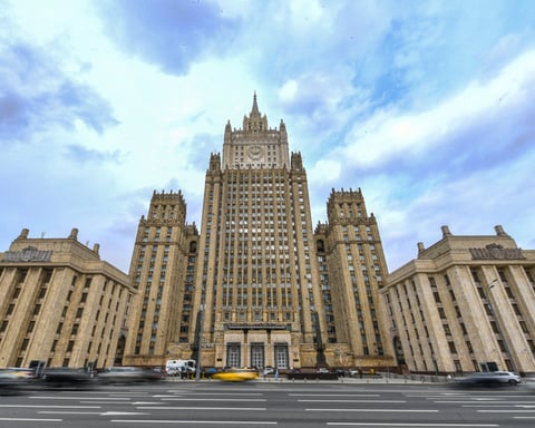 Russian Ministry of Foreign Affairs building in Moscow Russia