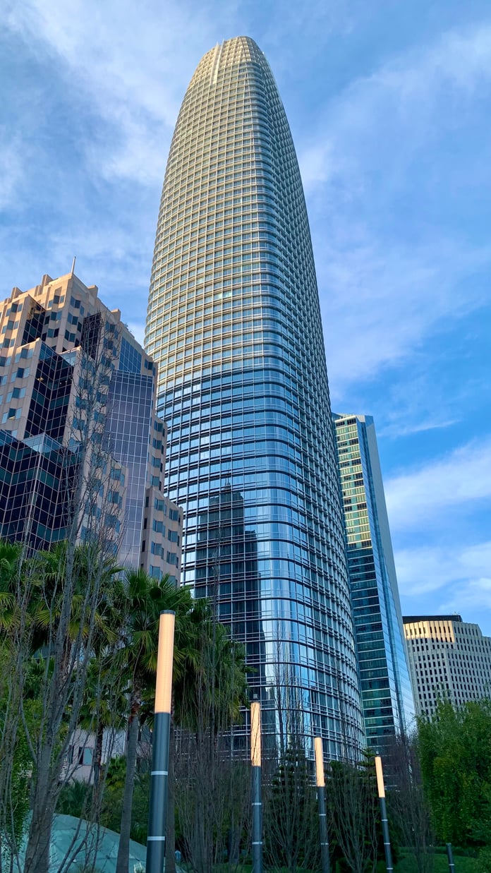 Salesforce Tower in San Francisco, headquarters of the company acquiring AI firm Fin
