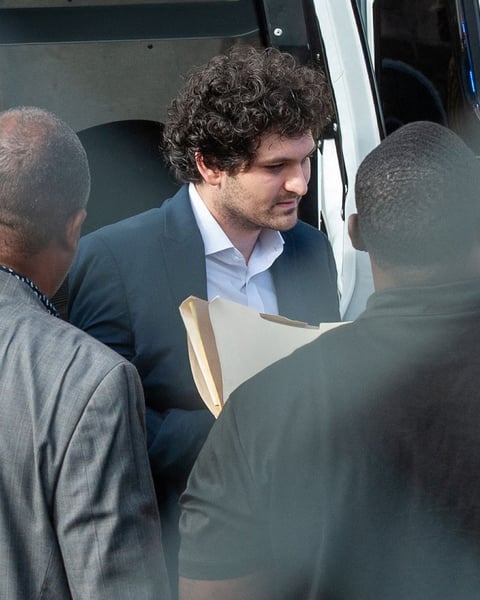 Sam Bankman-Fried arrives at court in Nassau Bahamas in December 2022