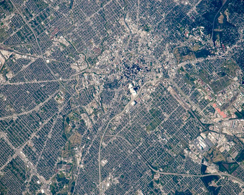 NASA astronaut photograph from the International Space Station of San Antonio Texas