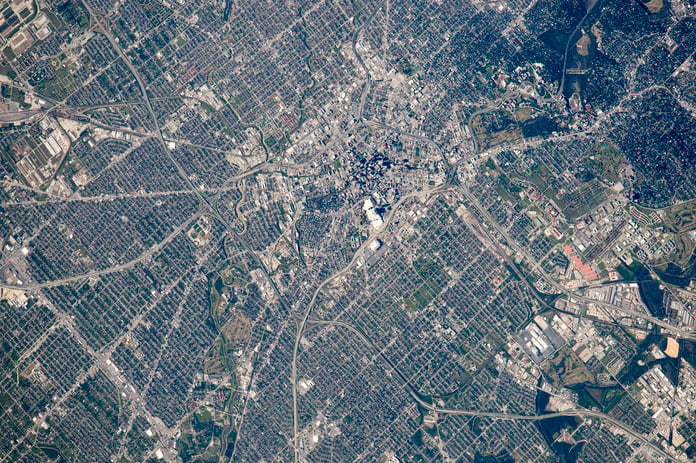 NASA astronaut photograph from the International Space Station of San Antonio Texas