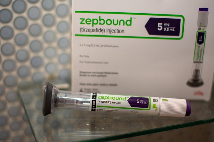 Boxes of Zepbound, the Eli Lilly drug Shaquille O'Neal is promoting for obstructive sleep apnea