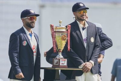 India captain Shubman Gill and KL Rahul during Day 1 of the only Test against Afghanistan at New Chandigarh
