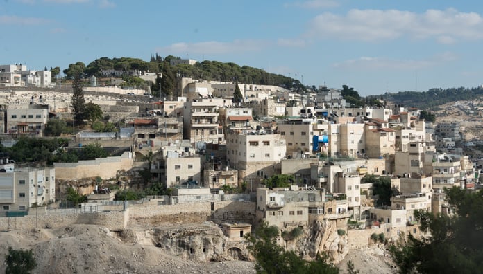 The Silwan neighborhood of occupied East Jerusalem, where rights groups say 1,800 Palestinians face expulsion