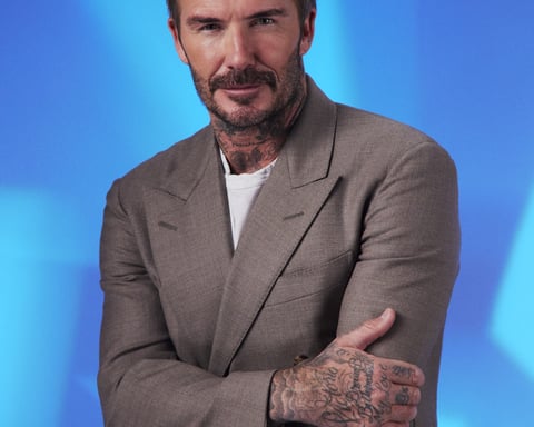 Sir David Beckham smiles at his Hollywood Walk of Fame star ceremony on June 12, 2026