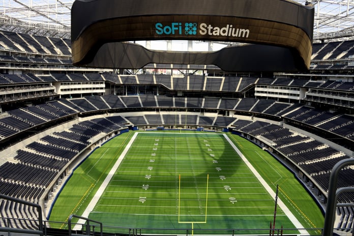 SoFi Stadium in Inglewood, where 2,000 hospitality workers ratified a historic contract before the US World Cup opener