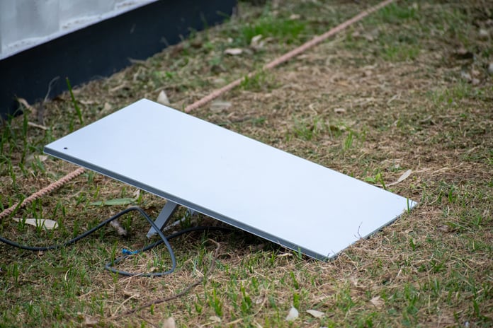 A Starlink satellite internet user terminal, the equipment at the centre of India's frozen security clearance for SpaceX's network