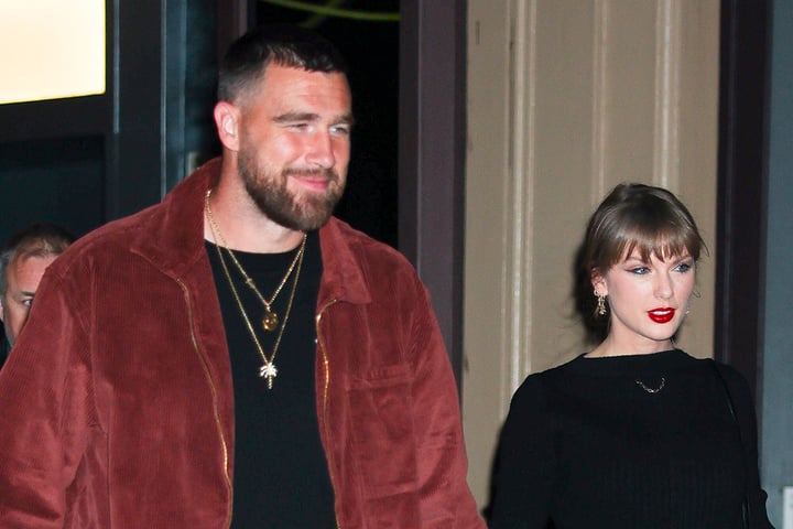 Taylor Swift and Travis Kelce walking together in NoHo, New York City, November 2025