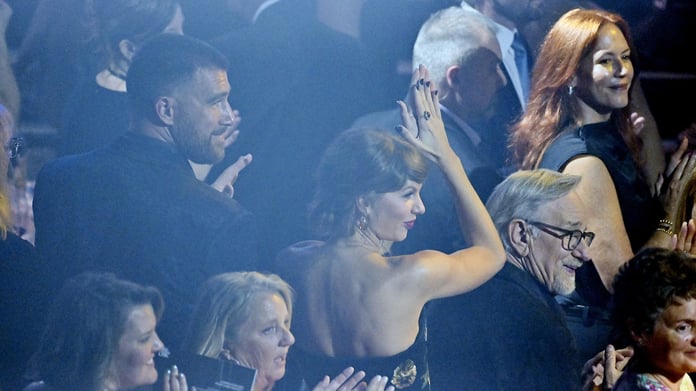 Travis Kelce and Taylor Swift at the 55th Songwriters Hall of Fame induction gala in New York