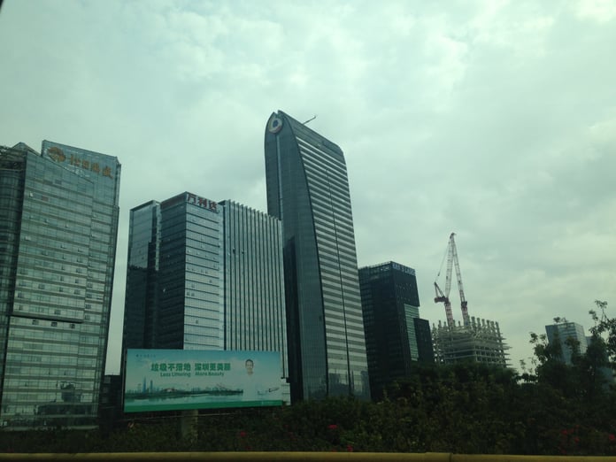 Tencent's twin-tower Seafront Towers headquarters in Shenzhen, China