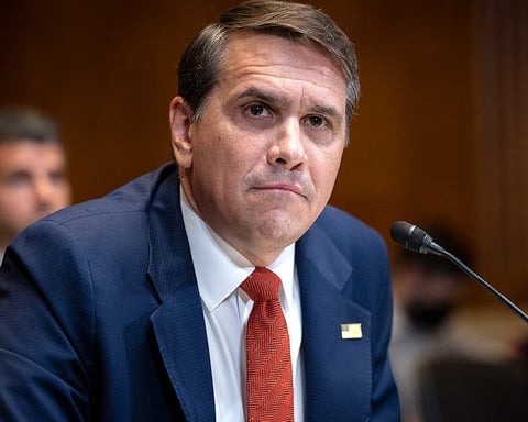 Todd Blanche at a Senate hearing
