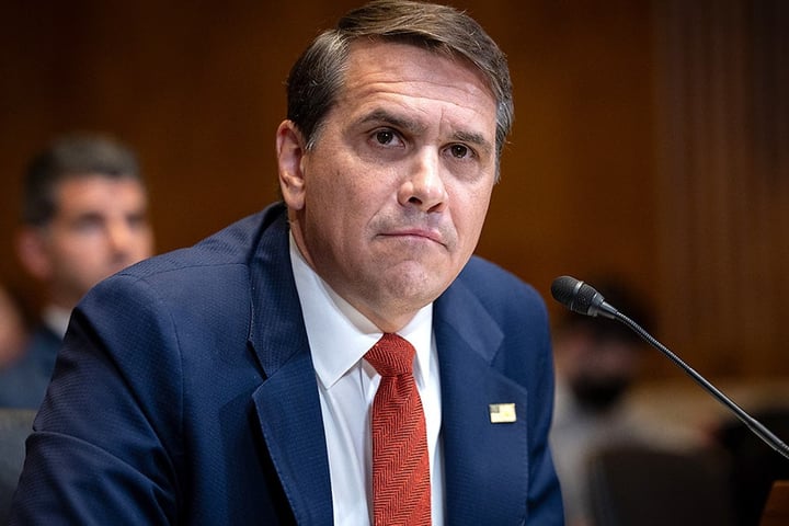 Todd Blanche at a Senate hearing