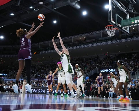 Toronto Tempo players at Coca-Cola Coliseum during WNBA 2026 season