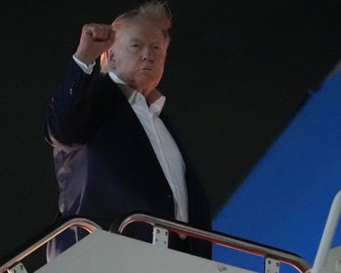 US President Donald Trump boards Air Force One ahead of the G7 summit in Evian-les-Bains France June 15 2026