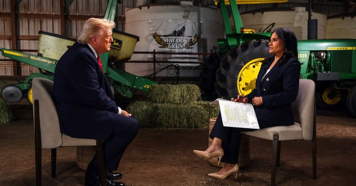 Kristen Welker interviews President Donald Trump at Custer Farms in Chippewa Falls Wisconsin June 2026 NBC Meet the Press