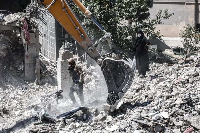Ruins of a residential area in Tehran damaged in US-Israeli strikes, June 2026