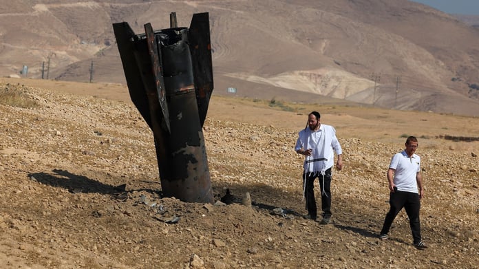 A rocket lands near Jericho as the U.S.-Iran conflict escalates in June 2026