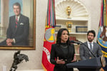 Tulsi Gabbard, the outgoing Director of National Intelligence who released the biolab files, speaking at the White House