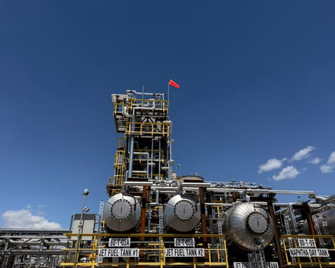 Twelve's AirPlant One commercial e-SAF facility at Moses Lake, Washington, the first US plant to make jet fuel from CO2 and renewable electricity