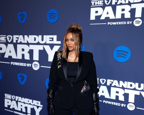 Tyra Banks photographed at a FanDuel event in February 2026