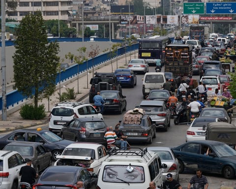 Lebanese residents flee south Beirut on June 1, 2026 as Israel orders strikes on Dahiyeh amid UN calls for diplomatic push