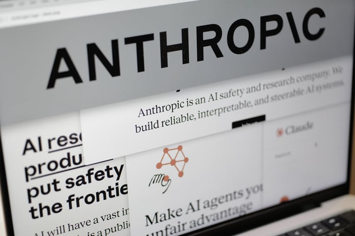 Signage of a leading US artificial intelligence company as Washington weighs taking equity stakes in the AI industry