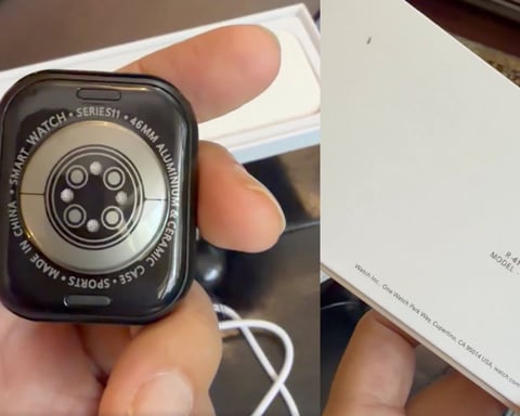 Vir Das and Zepto logo in news graphic highlighting the fake Apple Watch controversy in India