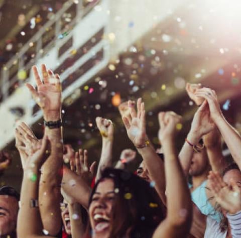 Soccer fans packed into a stadium at the 2026 FIFA World Cup