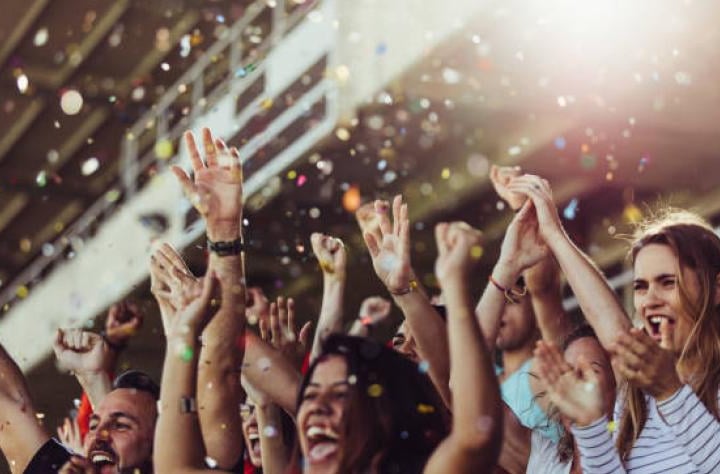 Soccer fans packed into a stadium at the 2026 FIFA World Cup