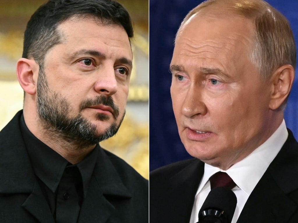 Volodymyr Zelensky and Vladimir Putin composite photo June 2026 peace talks