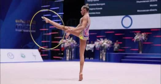 Anna Popova won the all-around at the Russian Rhythmic Gymnastics