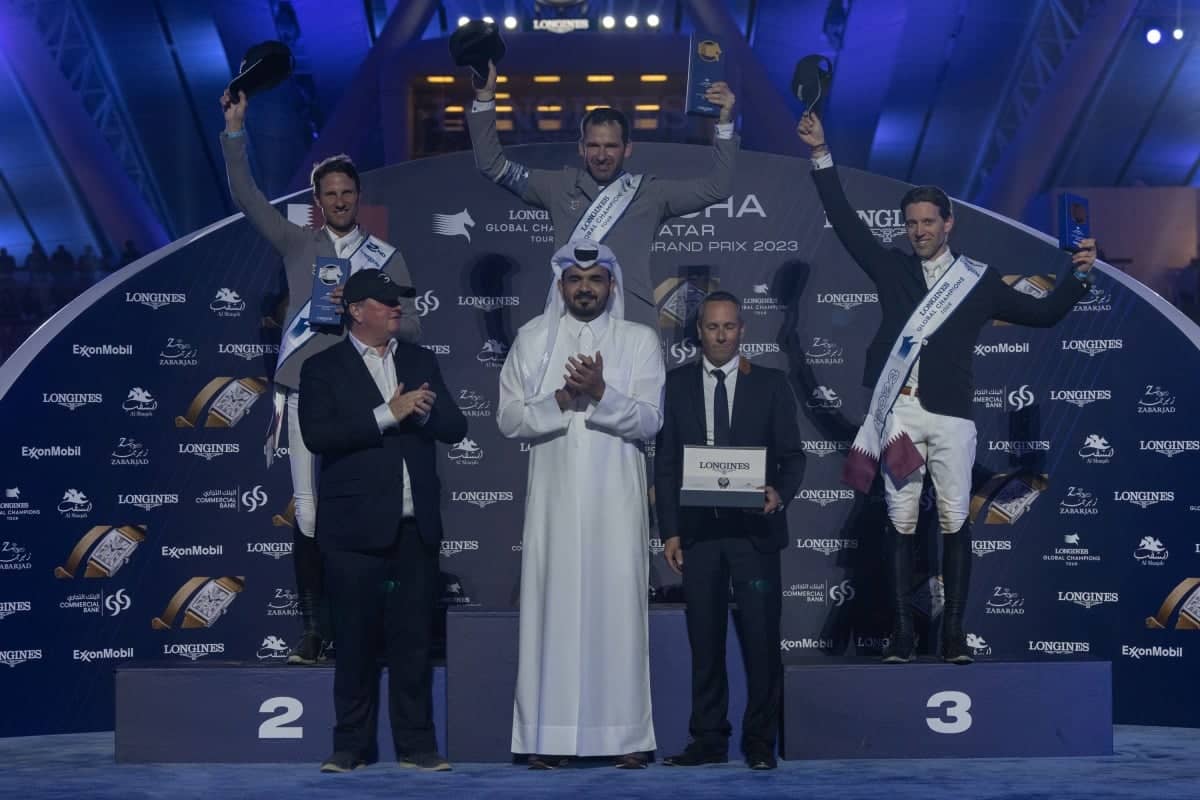 His Highness Sheikh Joaan bin Hamad ceremoniously bestowed the Grand Prize to the triumphant recipients at the culmination of the inaugural iteration of the Longines World Tours.