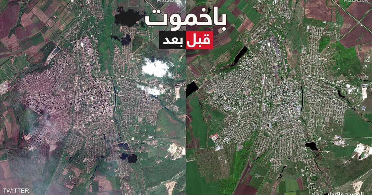 Battle of Bakhmut.. An image showing the extent of the