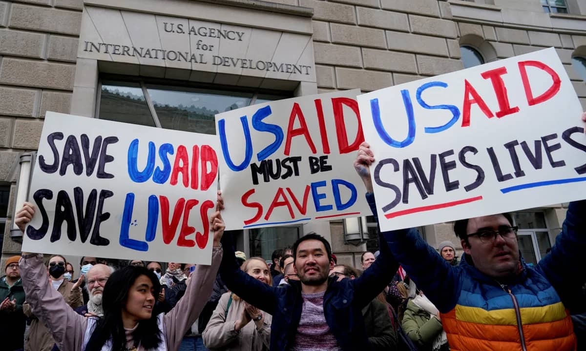 Trump USAID lawsuit, human rights, foreign aid cuts, labor groups, global crisis