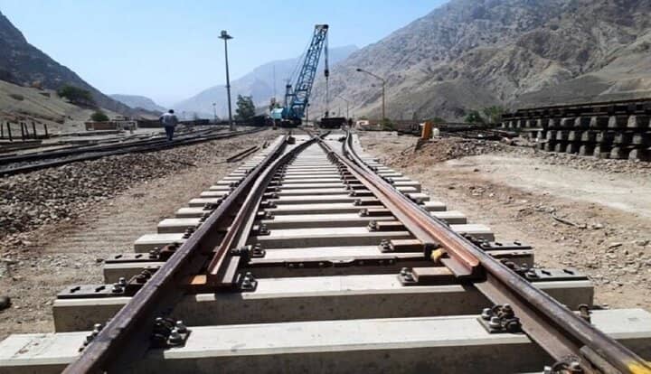Rasht–Astara railway track under construction in Iran