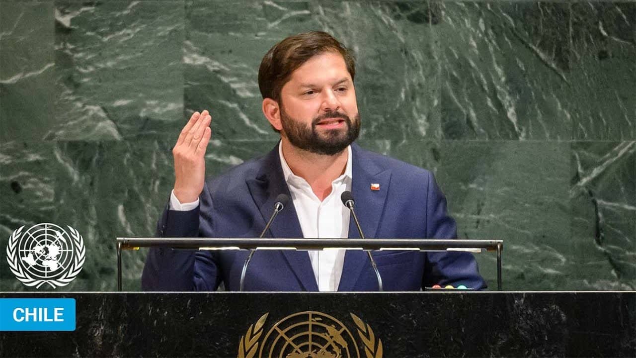 Gabriel Boric addresses the UN General Assembly in New York, urging that Benjamin Netanyahu face an international court over Gaza genocide allegations