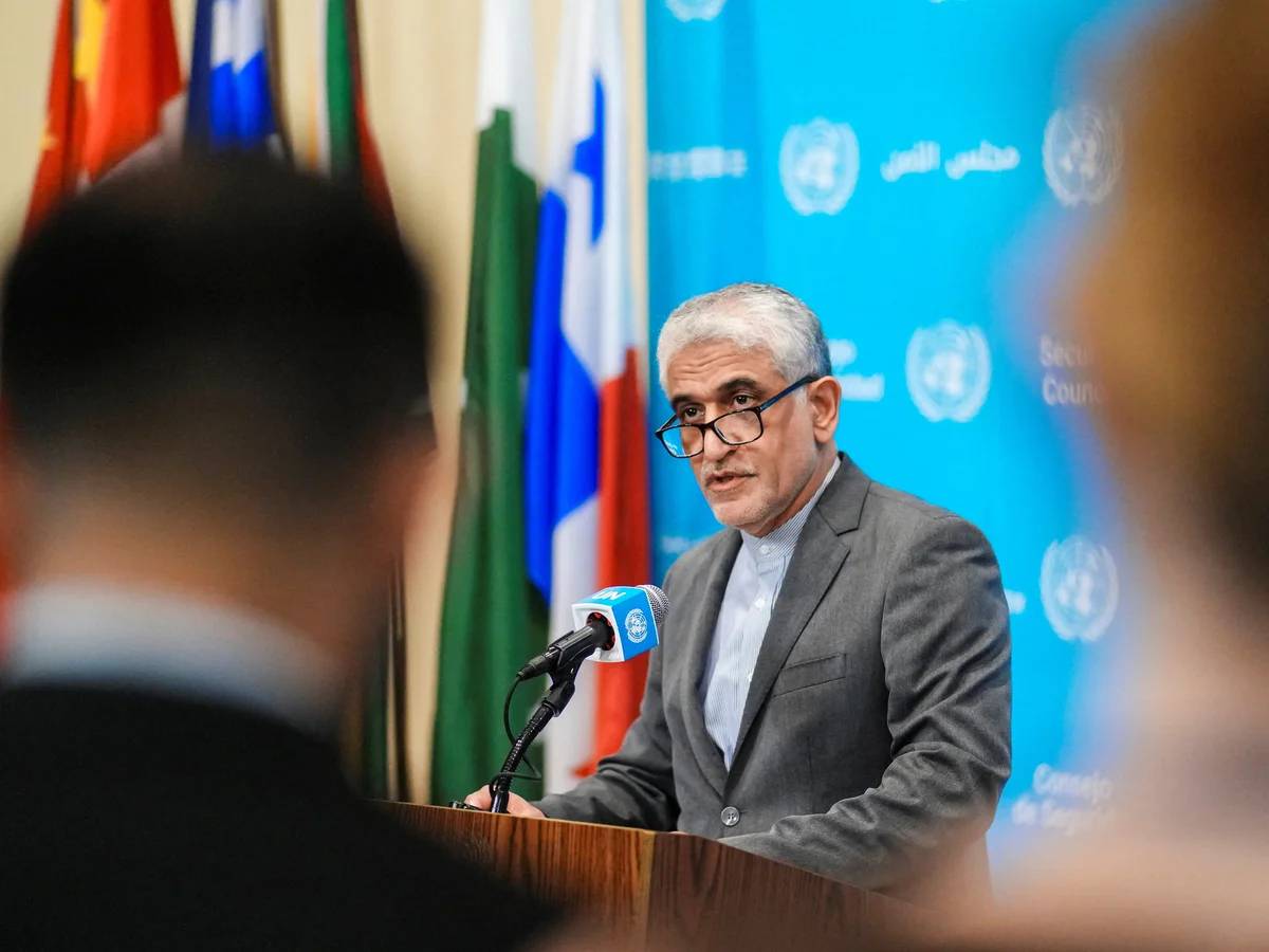 UN Security Council chamber during discussions on Iran sanctions snapback